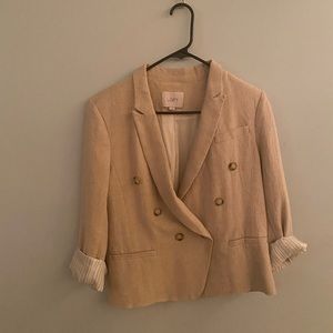 Linen Cropped Blazer